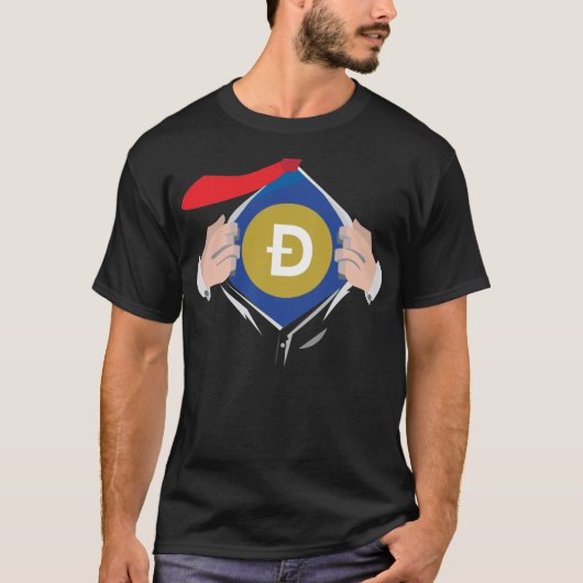 Superpowered by Dogecoin T - Shirt (Vorderseite)