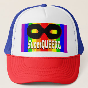 SuperQUEERO - Schwarze Maske Truckerkappe
