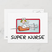 Superschwester - Humorvolle Cartoon Krankenschwest Postkarte (Vorne/Hinten)