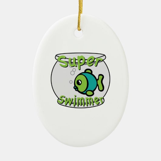 SuperSchwimmer Keramik Ornament (Vorne)