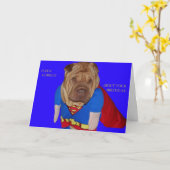 SuperShar Pei Karte (Gelbe Blume)