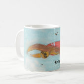 Superslothflug mit der Unterschrift "Anyhoo" Kaffeetasse (Vorderseite Links)