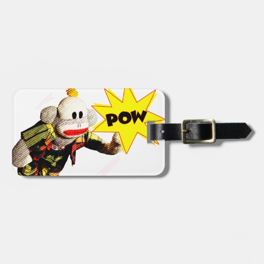 SuperSockMonkey Held Gepäckanhänger (Vorderseite horizontal)