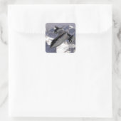 Supersonic Fighter Jet Quadratischer Aufkleber (Tasche)