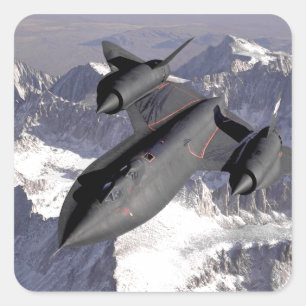 Supersonic Fighter Jet Quadratischer Aufkleber