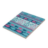 Superspaß-Fisch-und Segelboot-Muster Fliese (Seite)