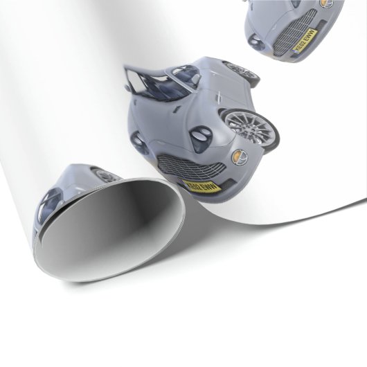 Superspions-Auto im Silber Geschenkpapier (Rolleneckpunkt)