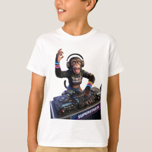 Superstar-Affe DJ Rocking Massive Outdoor-Musik T-Shirt