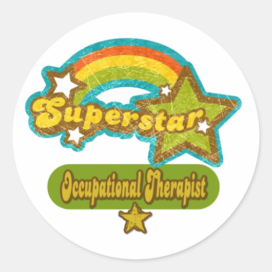 Superstar-Arbeitstherapeut Runder Aufkleber (Vorderseite)