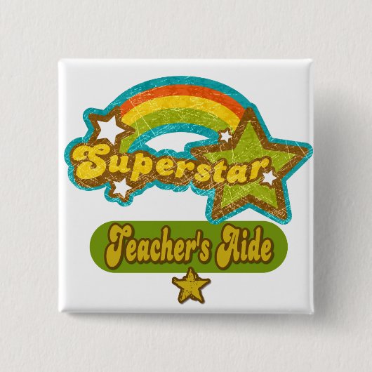 Superstar-Aushilfe für Lehrer Button (Vorderseite)