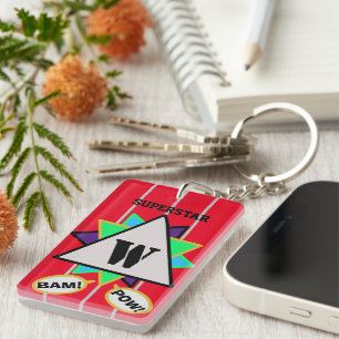 Superstar Cartoons Monogram Red Black Schlüsselanhänger