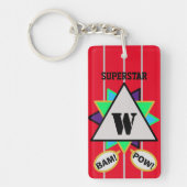 Superstar Cartoons Monogram Red Black Schlüsselanhänger (Vorderseite)