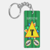 Superstar Cartoons Monogram Yellow Green Schlüsselanhänger (Vorderseite links)