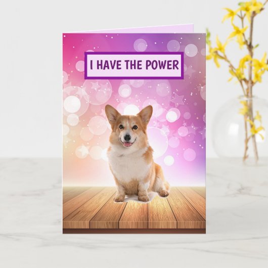 Superstar Corgi wird gut Karte (Gelbe Blume)