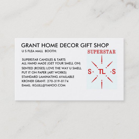 SUPERSTAR-FÖRDERUNGEN VISITENKARTE (Vorderseite)