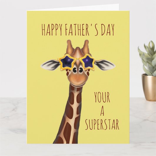 Superstar Giraffe, Cooler Vatertag Karte (Kleine Pflanze)