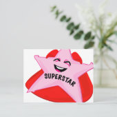 superstar humorvolle Postkarte! Postkarte (Stehend Vorderseite)