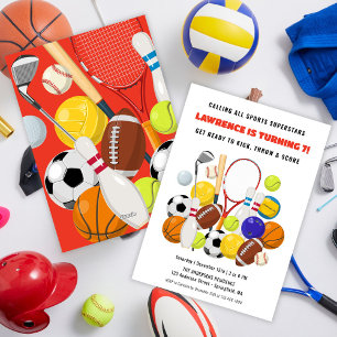 Superstar-Kinder-Jungen-Sport-Geburtstagsfeier Einladung
