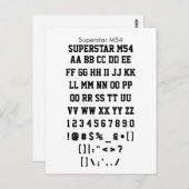 Superstar M54 - Zazzle Schriftart - Musterblatt Postkarte (Vorne/Hinten)