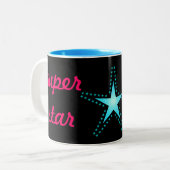 Superstar-Mama Zweifarbige Tasse (Vorderseite Links)