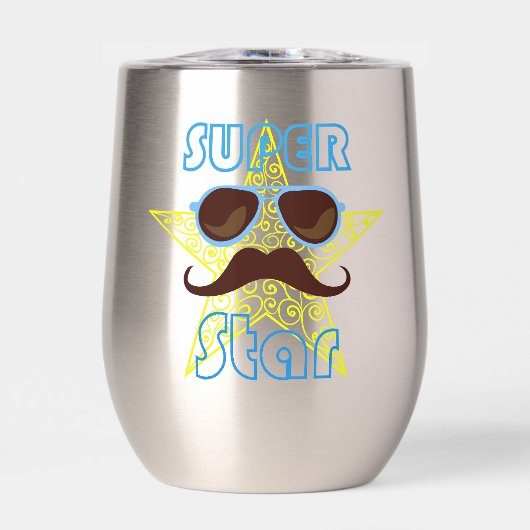 Superstar mit Sonnenbrille und Schnurrbart (Vorderseite)