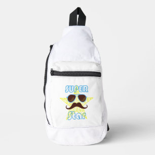 Superstar mit Sonnenbrille und Schnurrbart Crossbody Bag
