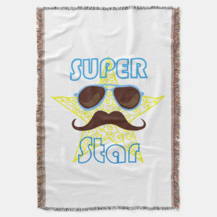 Superstar mit Sonnenbrille und Schnurrbart Decke