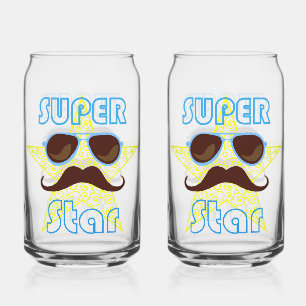 Superstar mit Sonnenbrille und Schnurrbart Dosenglas