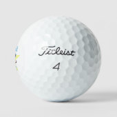 Superstar mit Sonnenbrille und Schnurrbart Golfball (Logo)