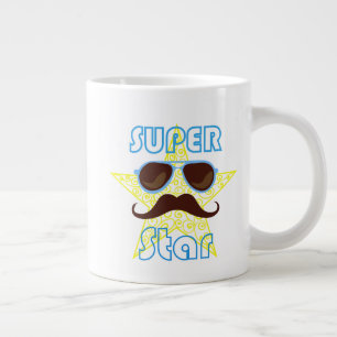 Superstar mit Sonnenbrille und Schnurrbart Jumbo-Tasse