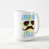 Superstar mit Sonnenbrille und Schnurrbart Kaffeetasse (VorderseiteRechts)