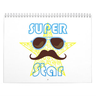 Superstar mit Sonnenbrille und Schnurrbart Kalender
