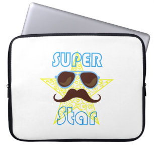 Superstar mit Sonnenbrille und Schnurrbart Laptopschutzhülle