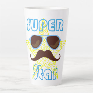 Superstar mit Sonnenbrille und Schnurrbart Milchtasse