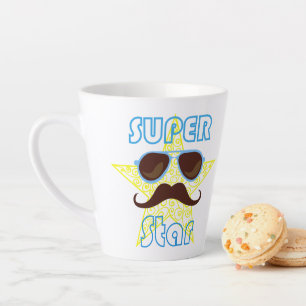 Superstar mit Sonnenbrille und Schnurrbart Milchtasse