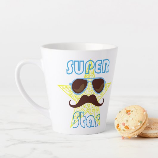 Superstar mit Sonnenbrille und Schnurrbart Milchtasse (Beispiel)
