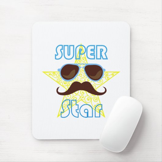 Superstar mit Sonnenbrille und Schnurrbart Mousepad (Mit Mouse)