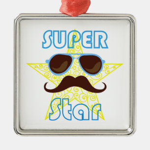 Superstar mit Sonnenbrille und Schnurrbart Ornament Aus Metall