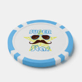 Superstar mit Sonnenbrille und Schnurrbart Pokerchips (Einzeln)