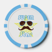 Superstar mit Sonnenbrille und Schnurrbart Pokerchips (Vorderseite)