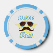 Superstar mit Sonnenbrille und Schnurrbart Pokerchips (Rückseite)