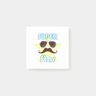 Superstar mit Sonnenbrille und Schnurrbart Post-it Klebezettel