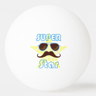 Superstar mit Sonnenbrille und Schnurrbart Tischtennisball