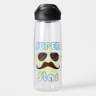 Superstar mit Sonnenbrille und Schnurrbart Trinkflasche
