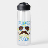 Superstar mit Sonnenbrille und Schnurrbart Trinkflasche (Vorne)
