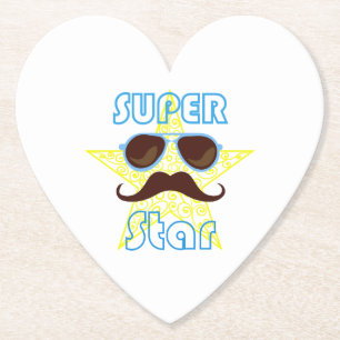 Superstar mit Sonnenbrille und Schnurrbart Untersetzer