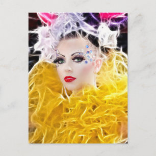 Superstar-Modell in Gelbbraun Postkarte