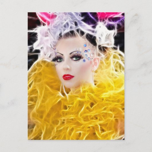 Superstar-Modell in Gelbbraun Postkarte (Vorderseite)