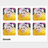 Superstar-Modell in Gelbbraun Quadratischer Aufkleber (Blatt)