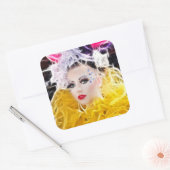 Superstar-Modell in Gelbbraun Quadratischer Aufkleber (Umschlag)